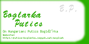 boglarka putics business card